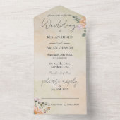 Alles in één bruiloft bloemenrustieke uitnodiging (Binnen)