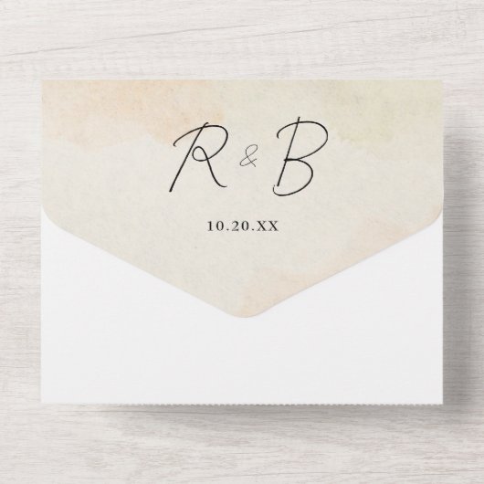 Alles in één bruiloft bloemenrustieke uitnodiging (Achterkant)