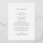 Alles in één bruiloft Botanisch Wreated Roos Gold Folie Uitnodiging (Achterkant)