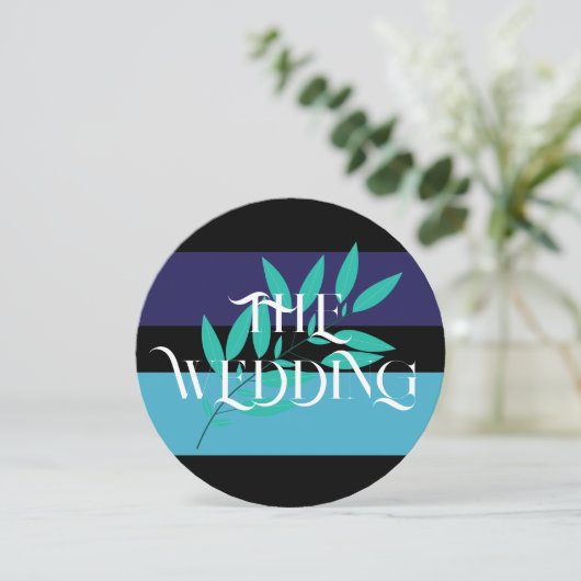 Alles in één bruiloft kaart (Staand voorkant)