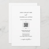 Alles in één bruiloft QR Code RSVP Details Kaart (Voorkant / Achterkant)