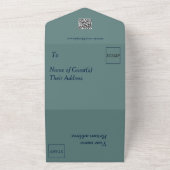 Alles in één bruiloft - Silver Eucalyptus All In One Uitnodiging (Buitenkant)