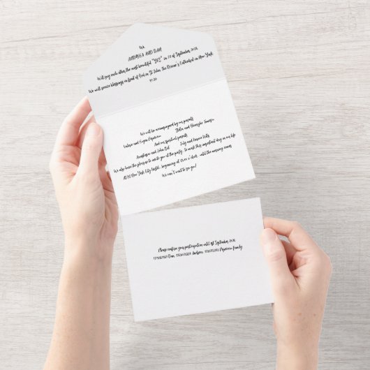 Alles in één bruiloft uitnodiging (Afscheurbaar)