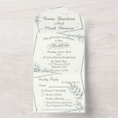 Alles in één bruiloft uitnodiging en RSVP Groen bl (Binnen)