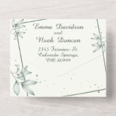 Alles in één bruiloft uitnodiging en RSVP Groen bl (Achterkant)