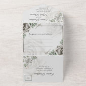 Alles in één bruiloft uitnodiging en RSVP witte ro (Buitenkant)