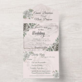 Alles in één bruiloft uitnodiging en RSVP witte ro (Binnen)