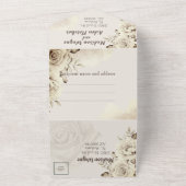 Alles in één bruiloft uitnodiging en RSVP witte ro (Buitenkant)