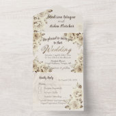 Alles in één bruiloft uitnodiging en RSVP witte ro (Binnen)