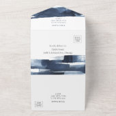 Alles in één bruiloft uitnodigingen | Abstract bla (Buitenkant)