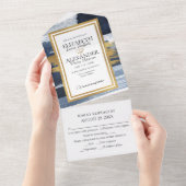 Alles in één bruiloft uitnodigingen | Abstract bla (Afscheurbaar)