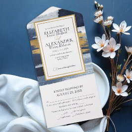 Alles in één bruiloft uitnodigingen | Abstract bla