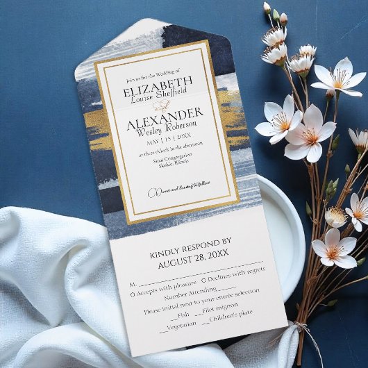 Alles in één bruiloft uitnodigingen | Abstract bla