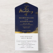 Alles in één bruiloft uitnodigingen | Abstract bla (Binnen)