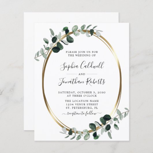 Alles in één budget Eucalyptus Weddenschap (Voorkant / Achterkant)