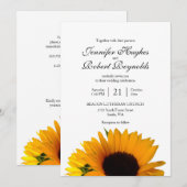 Alles in één budget rustieke zonnebloem bruiloft kaart (Voorkant / Achterkant)