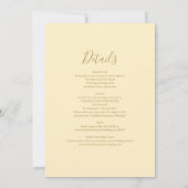 Alles in een Buttercup Geel en Goud bruiloft Kaart (Achterkant)