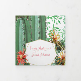 Alles in één cactus drieluik uitnodiging