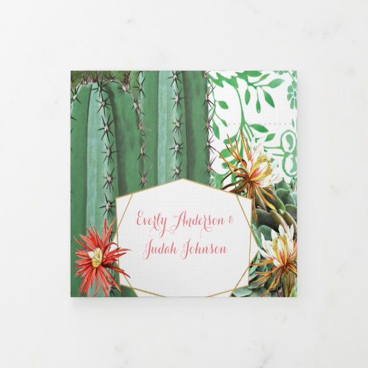 Alles in één cactus drieluik uitnodiging (Cover)