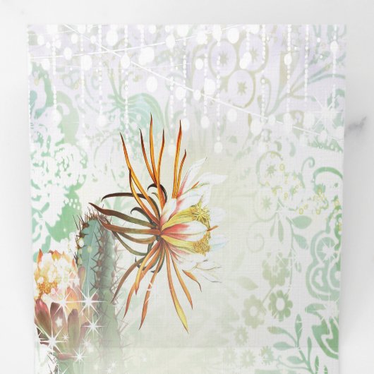 Alles in één cactus drieluik uitnodiging (Binnenzijde eerst)