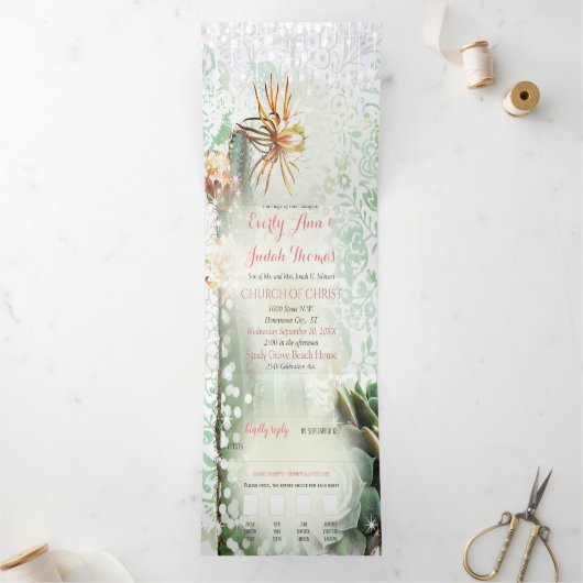 Alles in één cactus drieluik uitnodiging (Binnen)