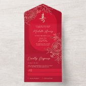 Alles in één Chinese langlevenloze uitnodiging (Binnen)