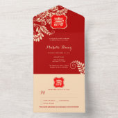 Alles in één Chinese langlevenloze uitnodiging (Binnen)