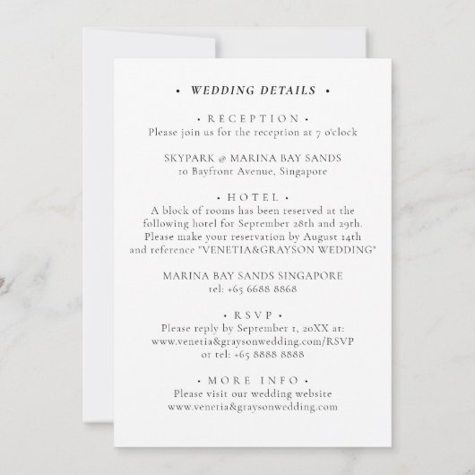 Alles in één Chinese uitnodiging voor weddenschapp (Achterkant)