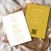 Alles in één Crest Champagne Gouden QR Code Trouwe Kaart