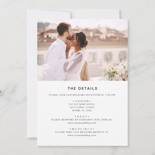 Alles in een De bruiloft van de minimalistische fo Kaart (Achterkant)