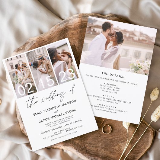 Alles in een De bruiloft van de minimalistische fo Kaart