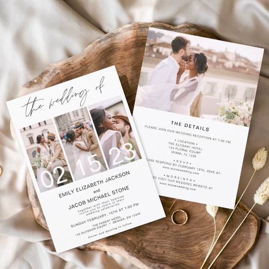 Alles in een De bruiloft van foto eenvoudig minima