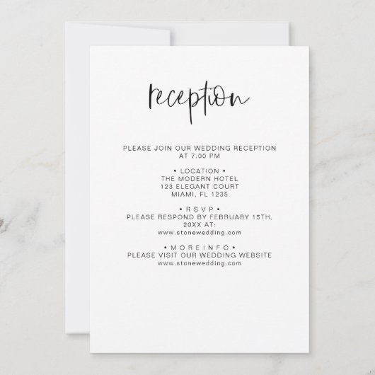 Alles in een De bruiloft van minimalistische eenvo Kaart (Achterkant)