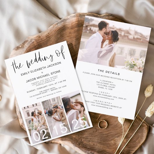 Alles in een De bruiloft van minimalistische eenvo Kaart