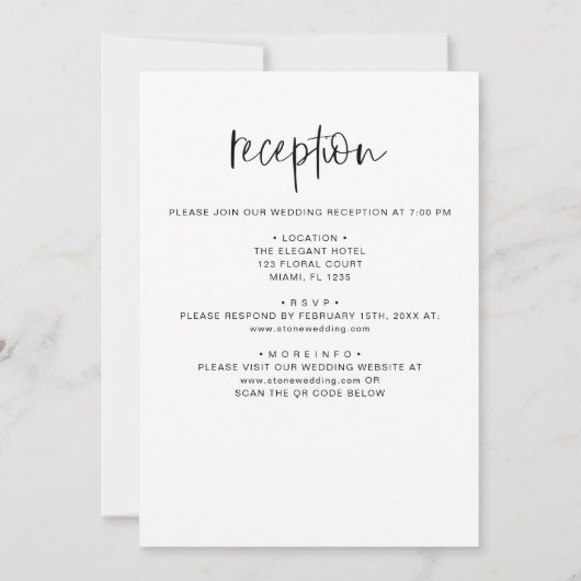 Alles in Eén De Trouw van Minimalist Kaart (Achterkant)