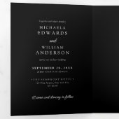 Alles in één details RSVP QR-codes Modern Wedding Drieluik Uitnodiging (Binnenzijde eerst)