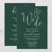 Alles in een doen we hart smaragdgroene bruiloft kaart (Voorkant / Achterkant)