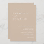 Alles in één Eenvoudig Modern Script Taupe Pink We Kaart (Voorkant / Achterkant)