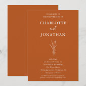 Alles in één eenvoudige botanische terracotta brui kaart (Voorkant / Achterkant)