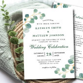 Alles in een Elegant Eucalyptus groen bruiloft Kaart