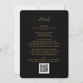 Alles in één elegant Gold Calligraphy Black Weddin Kaart (Achterkant)