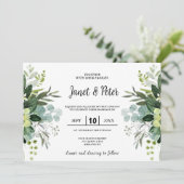 Alles in één, elegant met eucalyptusbladeren Wedde Kaart (Staand voorkant)