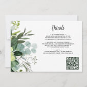 Alles in één, elegant met eucalyptusbladeren Wedde Kaart (Achterkant)