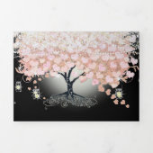 Alles in één elegant roze hartref weddenschap met  drieluik uitnodiging (Cover)