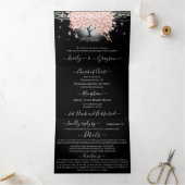 Alles in één elegant roze hartref weddenschap met  drieluik uitnodiging (Binnen)