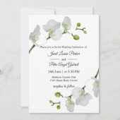 Alles in één. Elegant witte orchideeën bruiloft Kaart (Voorkant)