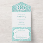 Alles in één elegante 80ste verjaardag uitnodiging (Binnen)