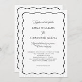 Alles in een elegante bruiloft QR zwarte kalligraf Kaart (Voorkant / Achterkant)