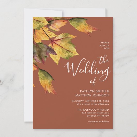 Alles in één elegante bruine herfstbruine olievlek kaart (Voorkant)