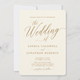 Alles in één elegante goudkalligrafie kaart